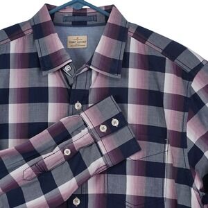 Tommy Bahama Jeans Mens Large Long Sleeve Plaid Button Up Shirt